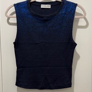 Navy Foil Muscle Tee